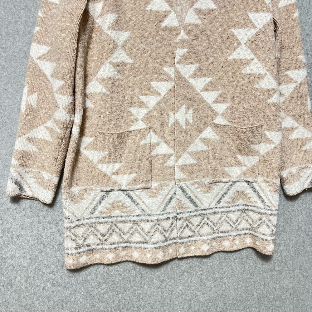 Frye Aztec Pattern Open Front Cardigan Sweater Si… - image 5